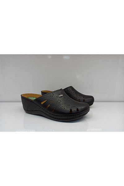 Muya Women's Black Anatomical Gel Sabo Slippers