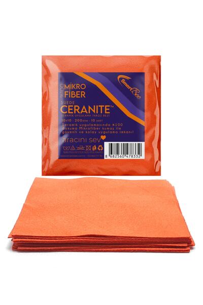 SmartBee Turuncu Ceranite 10’lu Suede Mikrofiber Seramik Uygulama Bezi 10×10 200gsm
