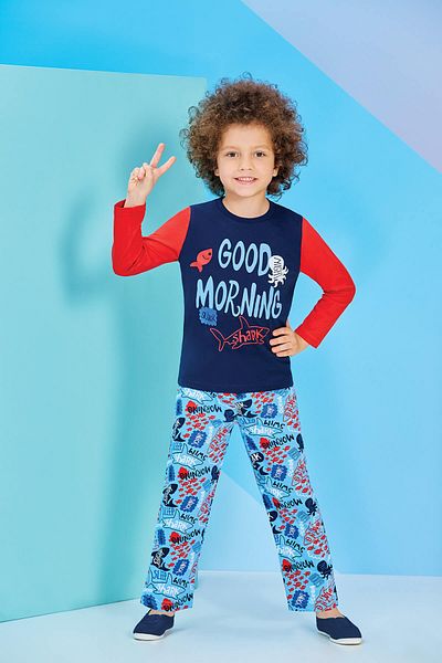 ROLY POLY Long Sleeve Boy Pajama Set Navy Blue