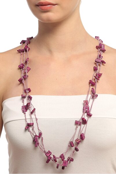 Rouge قلادة بسلسلة من حجر مولين الأرجواني للسيدات