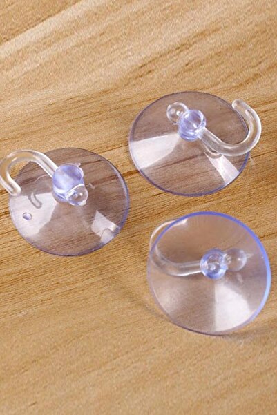 Chermik Şeffaf Öpücük Askı 100 Adet Cam Vantuzu Çap 3 cm 1410