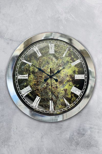 Kasva Concept Gift 36 Cm Chrome Metal Floor Wall Clock
