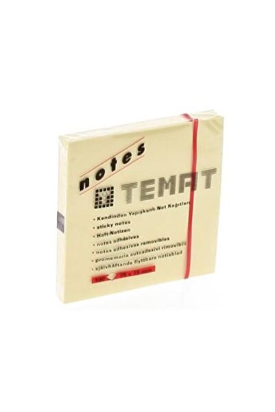 Temat ورق ملاحظات لاصق مقاس 75 × 75 مم أصفر باستيل (12 عبوة)