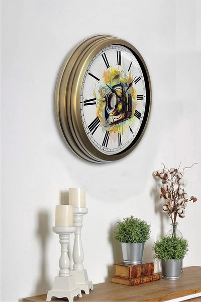 Kasva Concept Gift 40 cm Antique Metal Photo Wall Clock