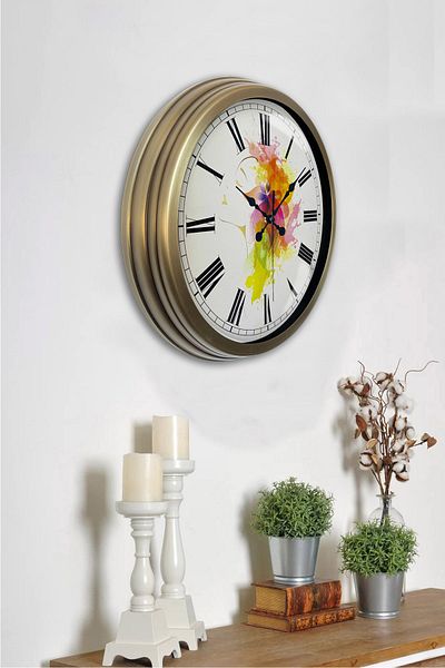 Kasva Concept Cadou 40 Cm Ceas de Perete Design Metal Vechi
