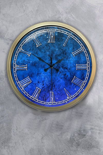 Kasva Concept Gift 40 cm Antique Metal Blue Wall Clock