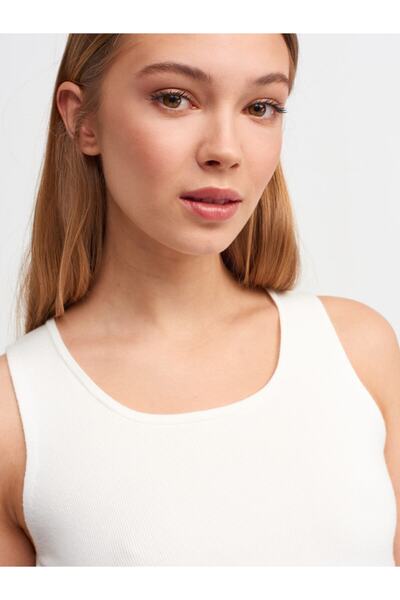 Dilvin 1027 Crew Neck Knitwear Sweater-ecru