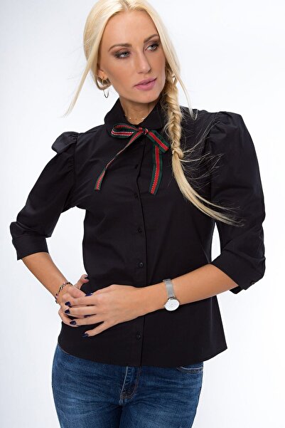 fasardi Omuzları Büzgülü Kadın Gömlek