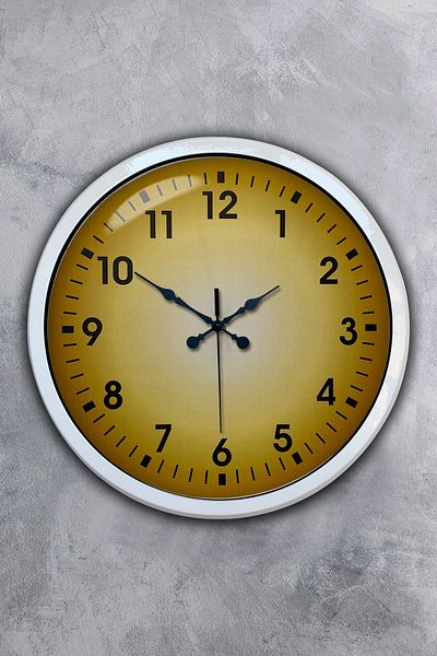 Kasva Concept Gift 40 cm White Metal Yellow Wall Clock
