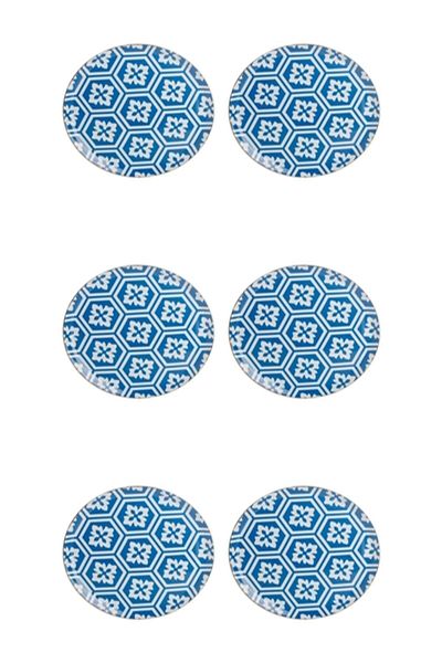 Porland Morocco Pattern Blue Flat Plate 28cm Set of 6