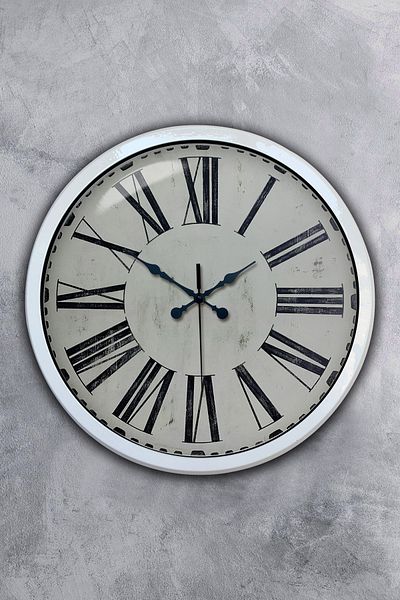 Kasva Concept 40 cm White Metal Novel Numeral Wall Clock
