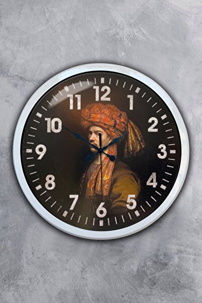 Kasva Concept هدية ساعة حائط عثمانية معدنية بيضاء مقاس 40 سم