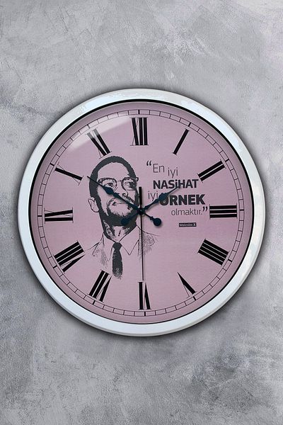 Kasva Concept Δώρο 40 εκ. Λευκό Μεταλλικό Ρολόι τοίχου Malcolm