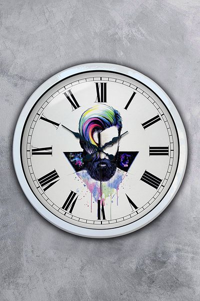 Kasva Concept Δώρο 40 εκ. Λευκό Μεταλλικό Ρολόι Τοίχου Κομμωτηρίου