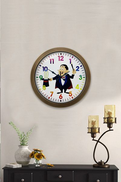 Kasva Concept Gift 36 cm Antique Metal Wizard Wall Clock