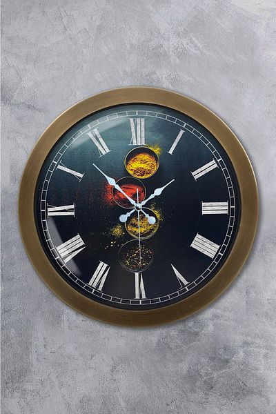 Kasva Concept Gift 36 Antique Metal Kitchen Wall Clock