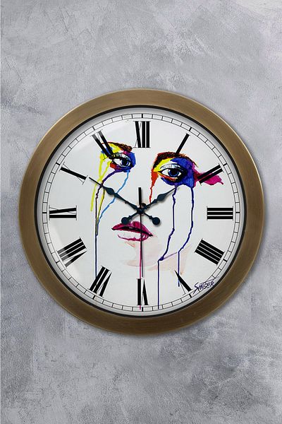 Kasva Concept Gift 36 cm Tumbled Metal Character Wall Clock
