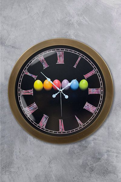 Kasva Concept 36 cm Tumbled Metal Egg Wall Clock