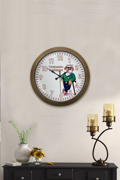 Kasva Concept Ceas de perete amuzant din metal antic de 36 cm