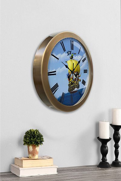 Kasva Concept Gift 36 cm Antique Metal Pirate Tourism Wall Clock