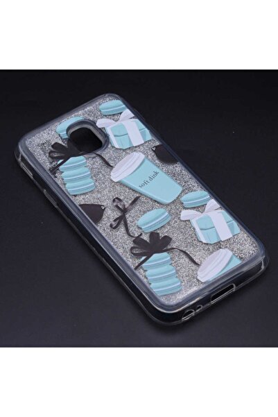 zore Renkli Galaxy J730 Pro Uyumlu Sıvılı Simli Resimli Marshmelo Silikon Kılıf