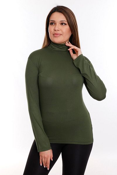 DISENTIS MODEST Χακί Viscose Throat Half Fisherman Σώμα μεγάλου μεγέθους