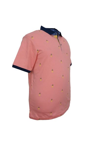 rugatchi Ανδρικό μπλουζάκι με γιακά Polo Plus Size Ροζ