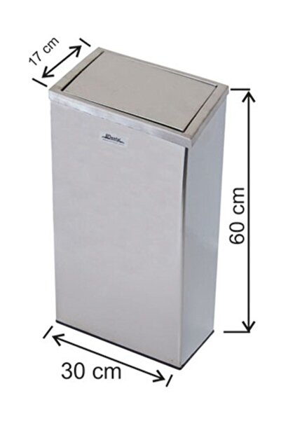 Bahat Paslanmaz Metal Dokunmatik Kapaklı Çöp Kovası 30 litre