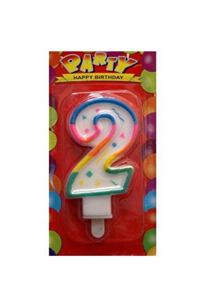 Parti dolabı Renkli 2 Yaş Rakam Mum,Doğum Günü Partisi Pasta Malzemesi
