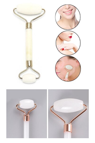 xolo Beyaz Yeşim Taşı Çift Başlıklı Quartz Masaj Aleti