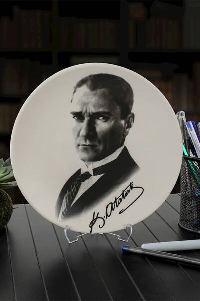 Keramika Atatürk Portre -2 Ayaklı Tabak 20 cm - 18241