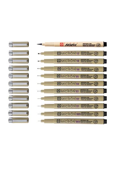 Sakura Pigma Micron Technical Drawing Pen Full Set of 11