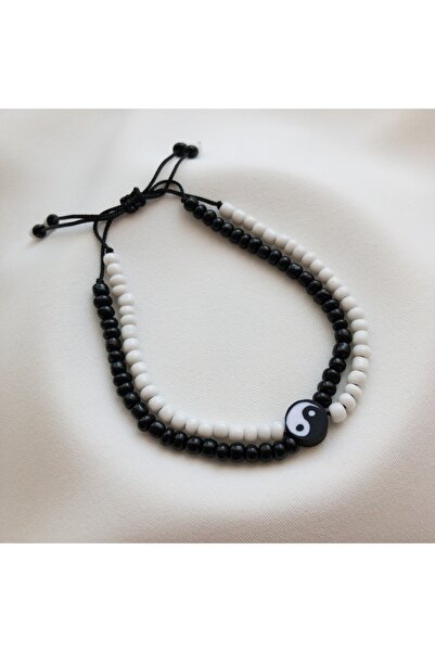 Arye Aksesuar Yin Yang Siyah Beyaz Bileklik