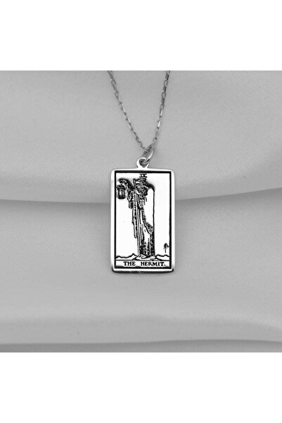 925 Ayar Gümüş Tarot (the Hermit) Keşiş Kolye