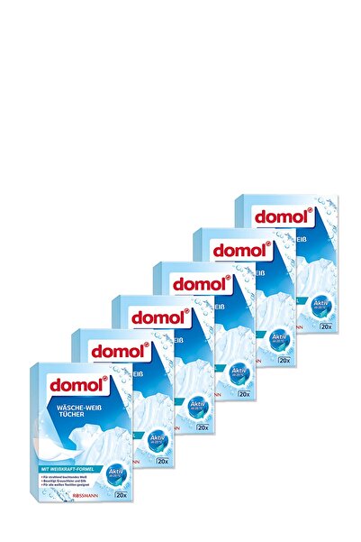 DOMOL Beyazlatıcı Çamaşır Mendili 20'li (6 Adet)
