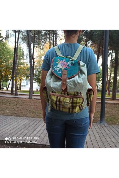Old Cotton Kullanışlı Çok Renkli Cepli Spor Sırt Çantası