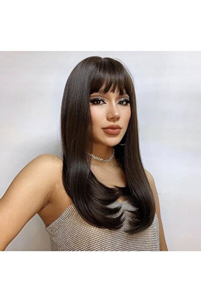 Fenomen Peruk Εμφάνιση Περούκα σκούρο καφέ με καρφίτσα