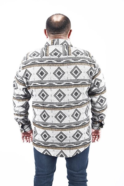 Starbattal Plus Size Lumberjack Shirt Gray Wolves 22213-green