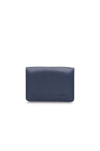 GUARD Suport card din piele bleumarin - magnetic, dimensiune mică