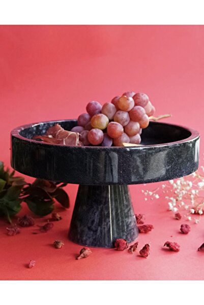 MIARIK DESIGN & DEKORASYON Mermer Ayaklı Servis Sunum Tabağı