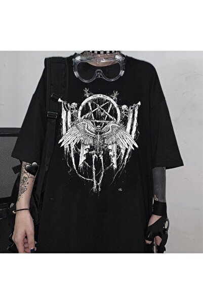 GALASHOP Grunge Streetwear Skull Gotik Tişört Mod55