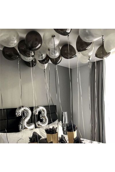 BEST PARTİ 23 Years Old Silver Foil Balloon Set