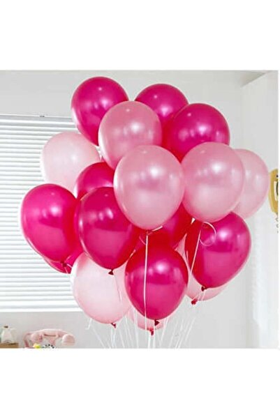 Generic Brand Fuchsia - Pink Mixed Metallic Balloon 50 Pieces + 5 Mt Balloon ...