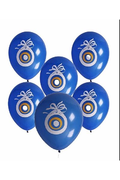 RÖNESANS PARTİ Star Evil Eye Beaded Blue Mashallah Balloon 50 Pieces