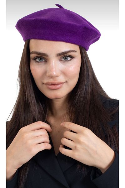 AYGÜN French Painter Felt Beret Purple