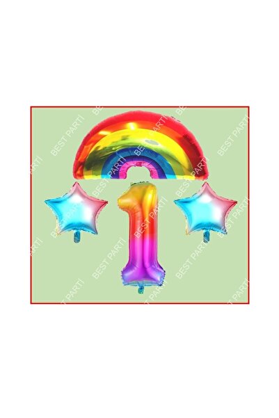Generic Brand Star Rainbow Star Themed 1 Year Old Birthday Party Set