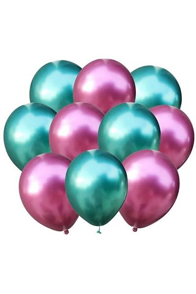 RÖNESANS PARTİ Pink-green Chrome Balloon 30 Pieces