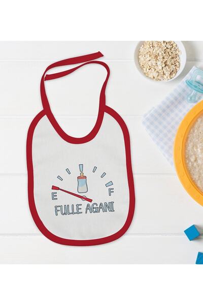 Bk Gift Kids Fulle Agani Designed Red Baby Food Bib-1