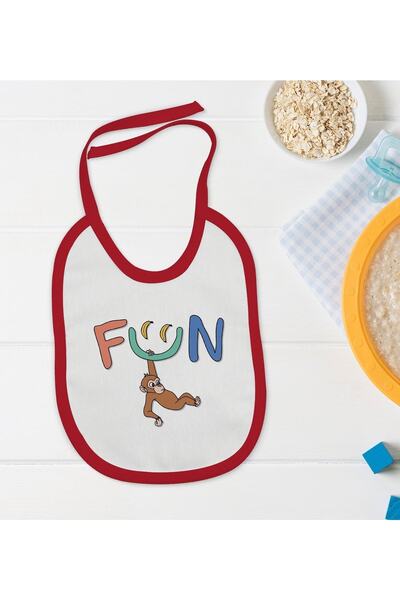 Bk Gift Kids Fun Designed Red Baby Food Bib-1