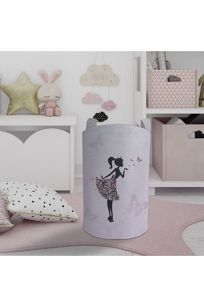 BAMBAŞKA MODA Кошница за играчки с пеперуда, принцеса и кошница за пране Bmos-018